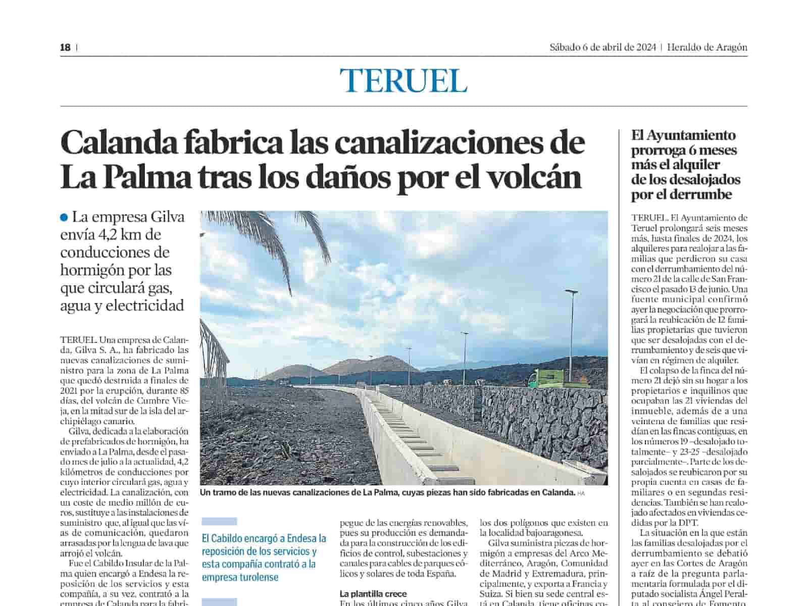 Fabricamos las canalizaciones de La Palma tras los daños por el volcán